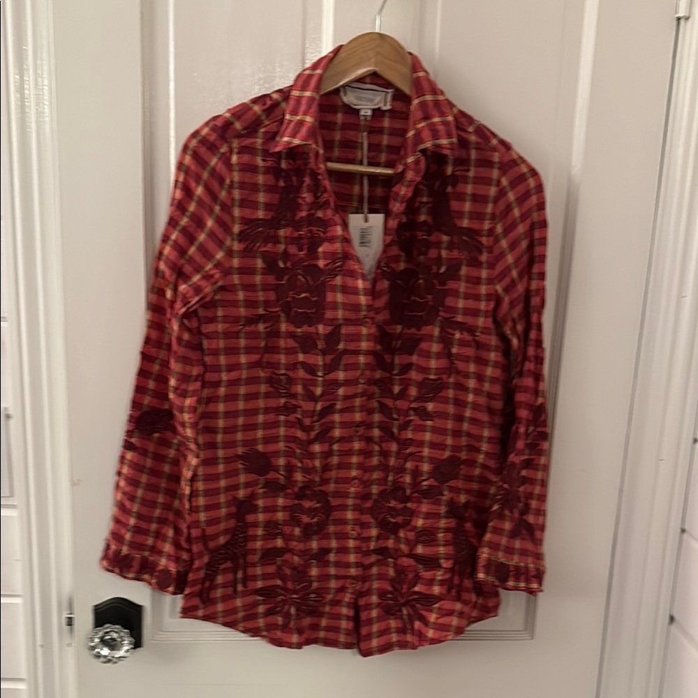 NWT Red Plaid Button-Up Shirt